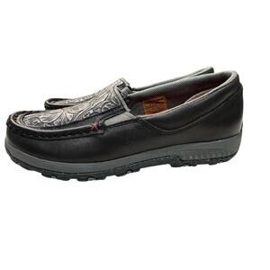 Black Women's Slip-On Leather Casual Loafer